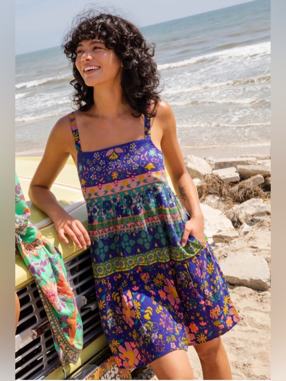 Natural Life Patricia Mini Dress Size S Colorful Hippie Floral Fairy Festival